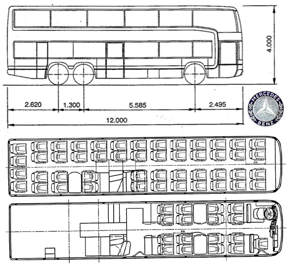 Mercedes-Benz O 404 DD Maskizze modellbus.info