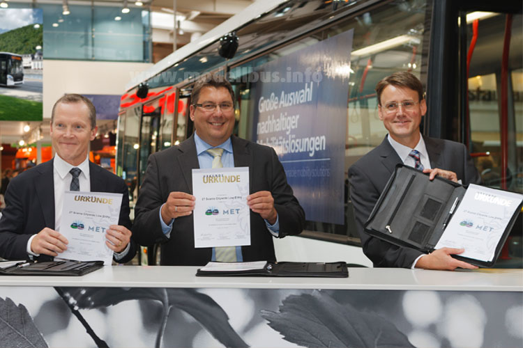 Scania MET Vertragsabschluss IAA 2014 - modellbus.info