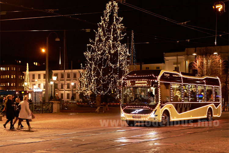 Volvo Elektrobus Göteborg Weihnachten 2015 - modellbus.info