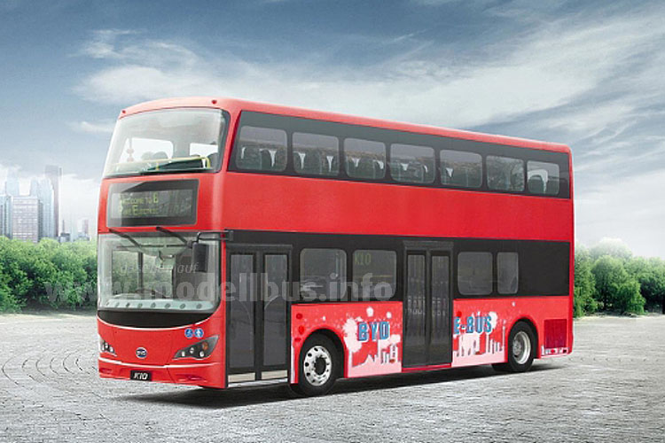 BYD K10 Elektrobus-Doppeldecker London - modellbus.info