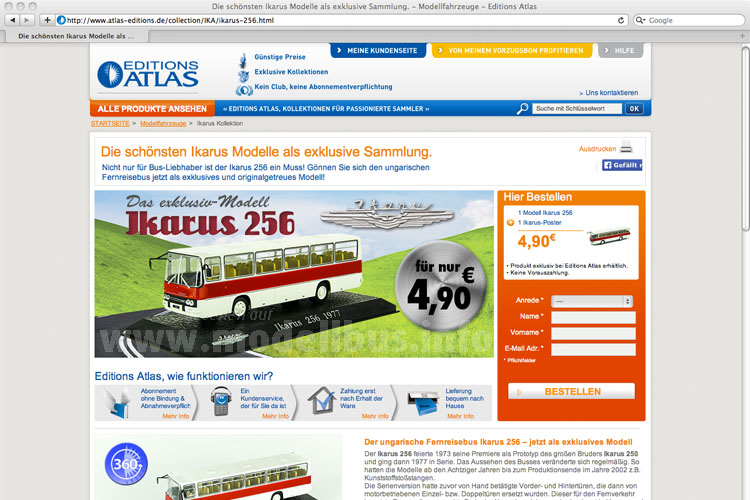 Ikarus Kollektion Editions Atlas Deutschland - modellbus.info