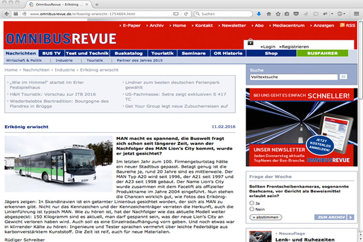 Screenshot Omnibusrevue - modellbus.info